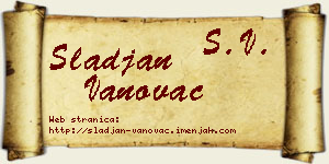 Slađan Vanovac vizit kartica